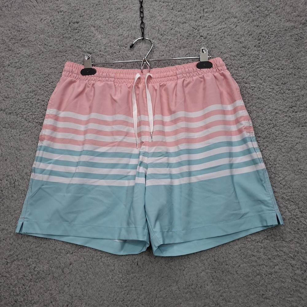 NEW Chubbies Swim Trunks Shorts L 5.5" Striped Lined Beach Vacation Resort